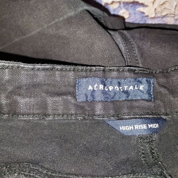Aeropostale Black Jean Shorts with Distressed Design - Picture 2 of 11